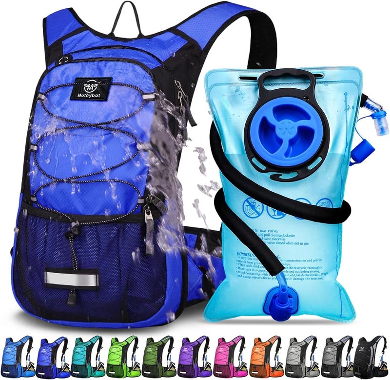 Mothybot Insulated Hydration Backpack Pack with 3L BPA Free Leak Proof Water Bladder, Large Storage Lightweight Hiking Daypack with Waist Pouches & Cooler Layer, for Running, Biking, Camping, Festival - Image 1